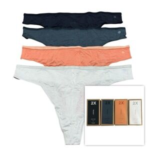 NEW Allbirds thongs women's 2X multi rainbow wool blend panties Lot of 4 NIB NWT